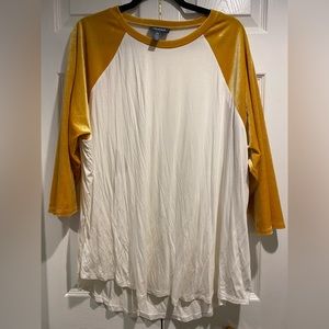 Never worn - ModCloth Tee with Velvet gold sleeves